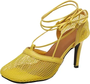 Women's Summer Fashion Mesh Breathable Square Toe High Heels Strap Sandals Suede Wedges Women's Sandals