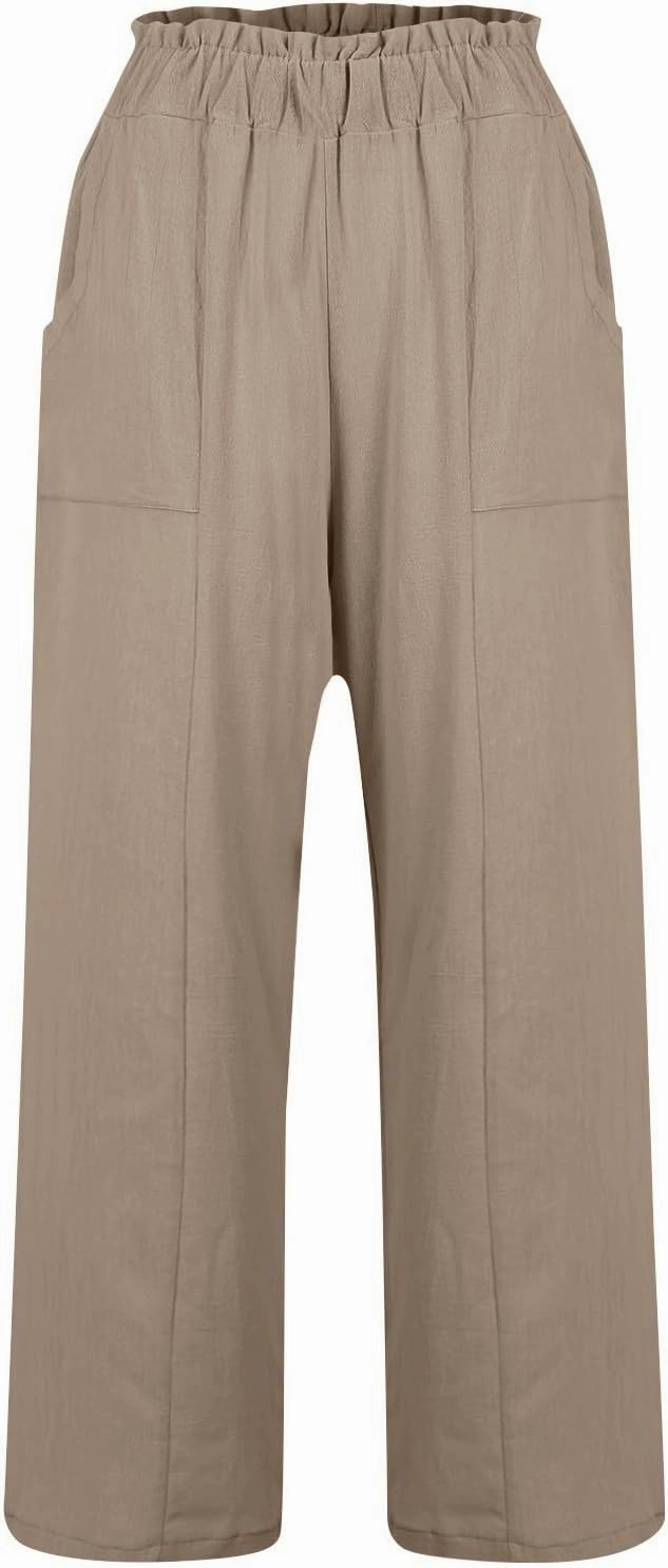 Womens High Waisted Wide Leg Office Pants Loose-Fit Various Occasion Casual Trousers Work Elegant Fashionable Outfits