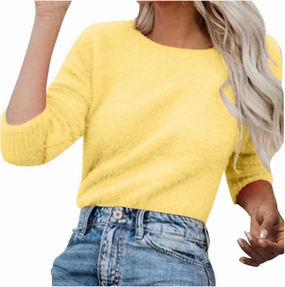 Womens Pullover Sweater Oversized Fuzzy Wool Christmas Long Sleeved for Women Fall Winter Cozy Fashioable Outfit