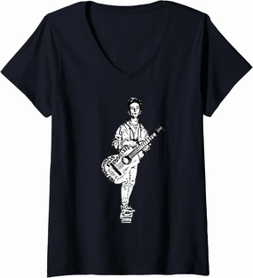 Womens Woody on Skateboard This Machine Kills Fascists V-Neck T-Shirt