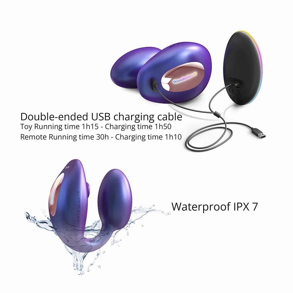 WonderLover Iridescent Night Flapping Dual Stimulator with Remote