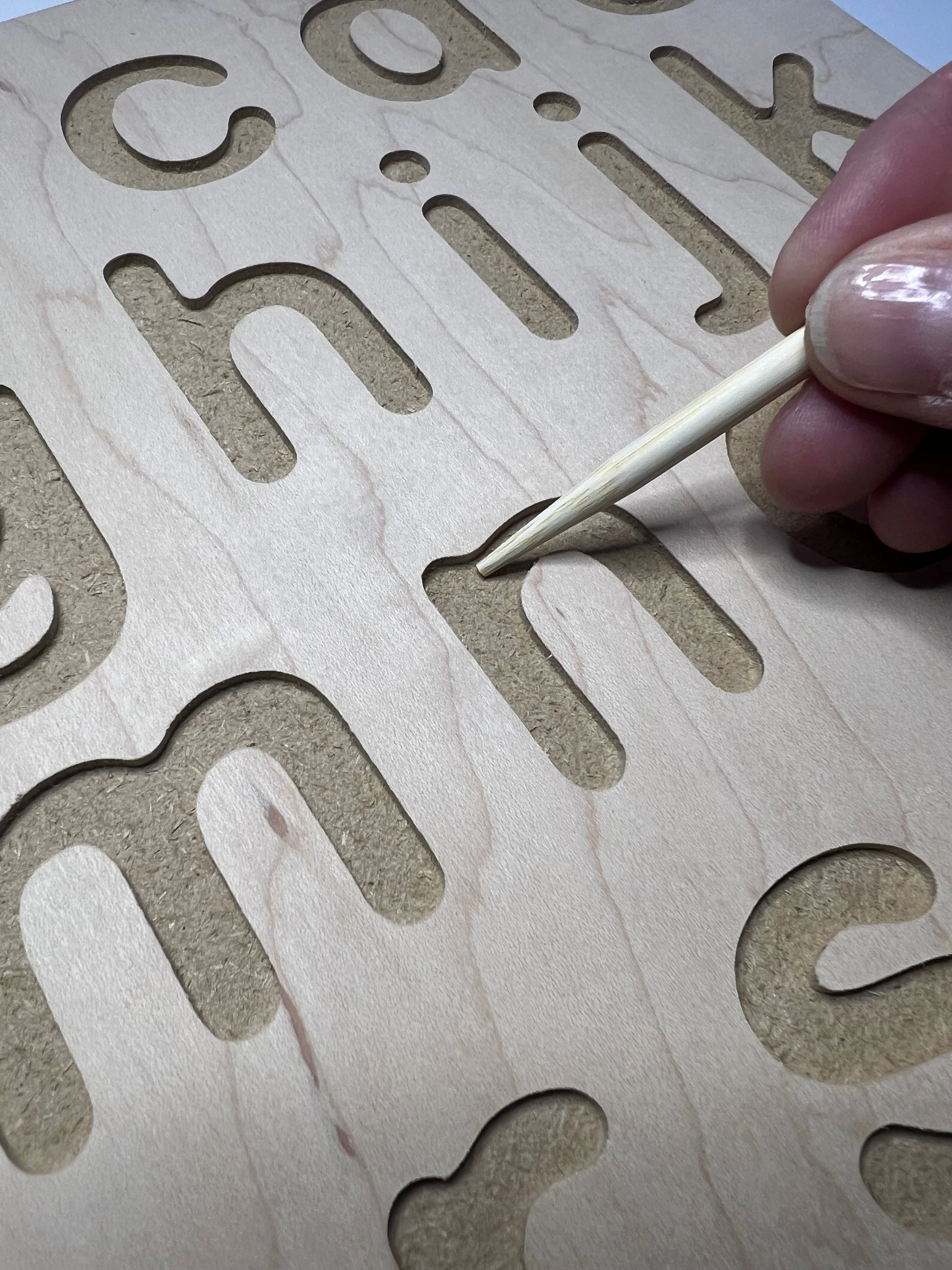 Wood Tracing Board LOWERCASE Alphabet Montessori Writing Tracing Board Learn to Write Letters