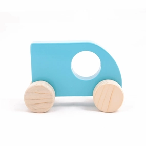 Wooden Push Toy Sky Blue Mini Sumo Car for Kids - Small Size (1 pcs)
