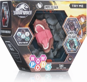 WOW! PODS Jurassic World Camp Cretaceous Tyrannosaurus Rex SFX Light-Up Bobble-Head Figure with Sound Effects | Official Fallen Kingdom Merchandis Tyrannosaurus Rex