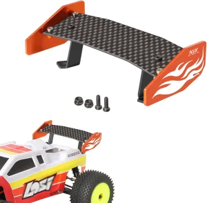 XBERSTAR RC Rear Tail Wing for LOSI 1/18 mini-T 2.0 Aluminum Carbon Fiber Wing Tail for LOSI 1/18 mini-T 2.0 Wing Tail Spoiler Parts (Orange)