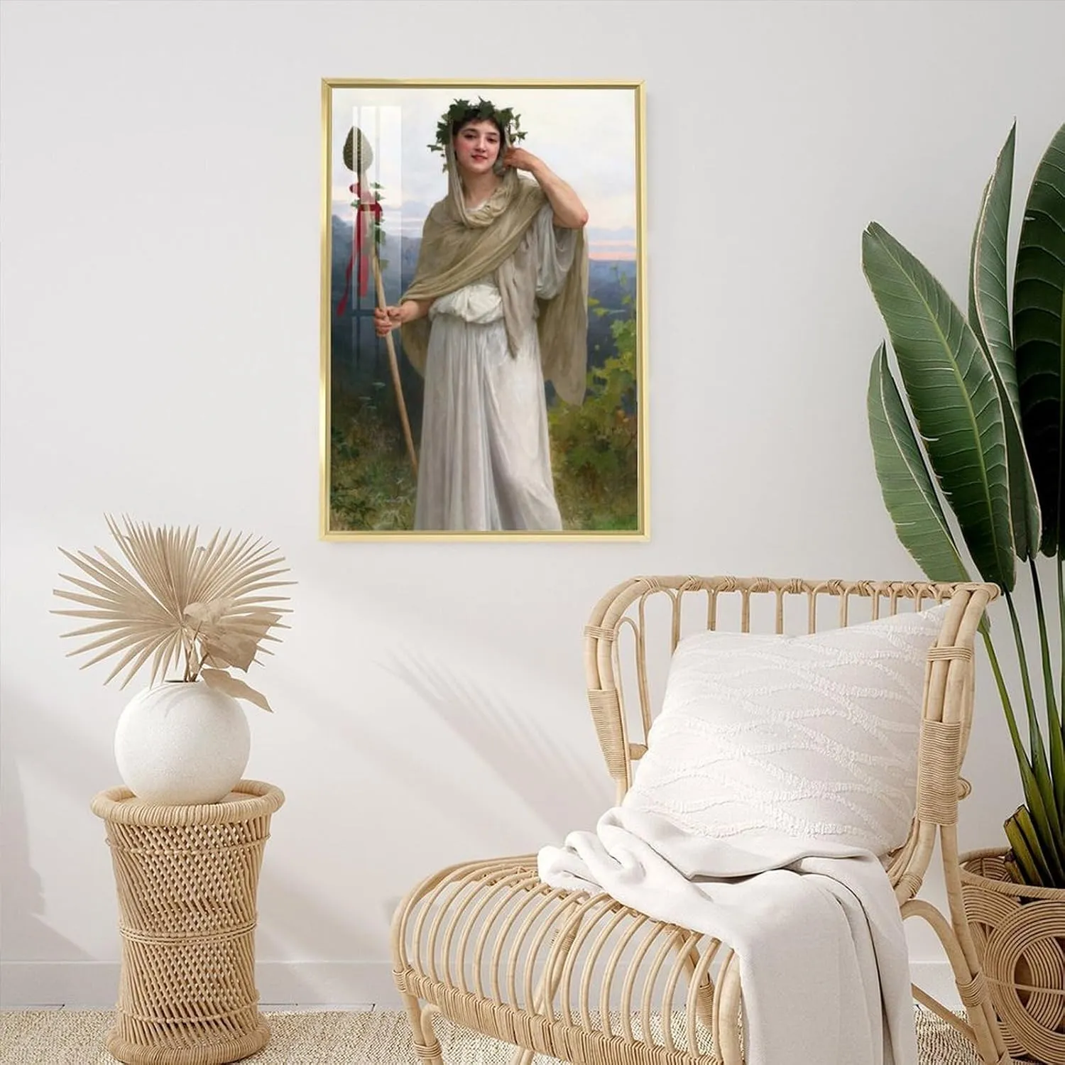 XIARAO William-Adolphe Bouguereau - Prêtresse De Bacchus Poster Wall Art Bedroom Decor Office Room Kitchen Decor Aluminum Gold-style-7 12x16inch(30x40cm)