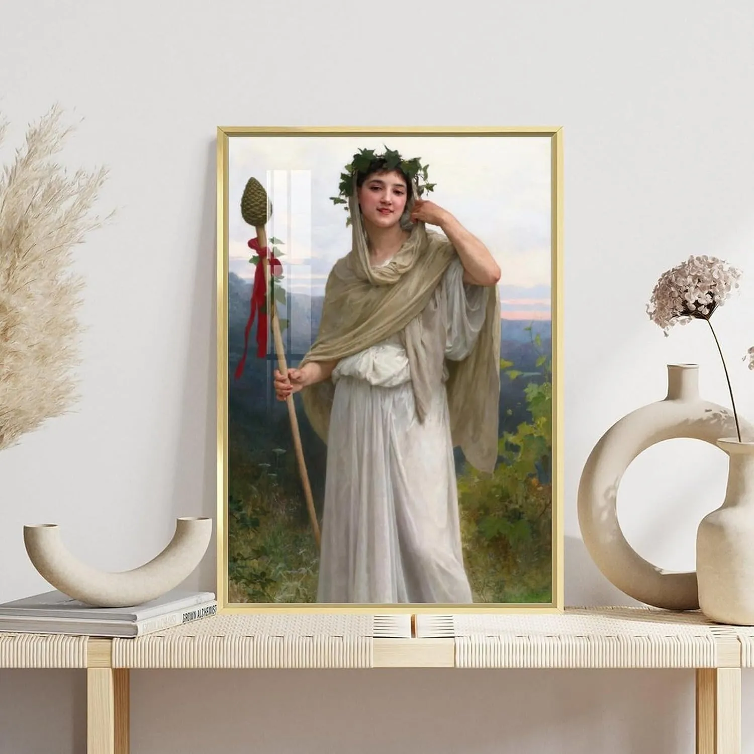 XIARAO William-Adolphe Bouguereau - Prêtresse De Bacchus Poster Wall Art Bedroom Decor Office Room Kitchen Decor Aluminum Gold-style-7 12x16inch(30x40cm)