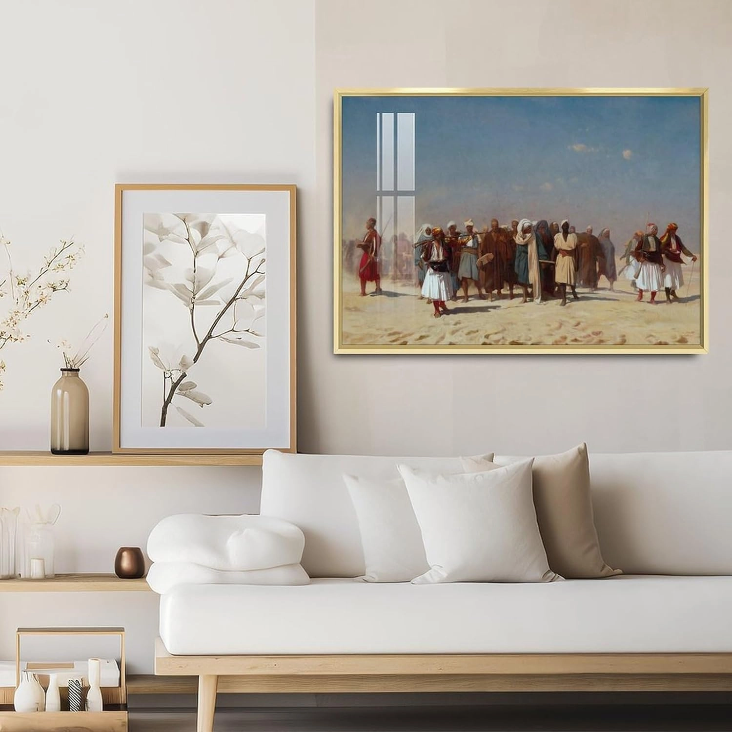 XIARAO Jean-Leon Gerome - Egyptian Recruits Crossing The Desert Poster Wall Art Bedroom Decor Office Room Kitchen Decor Aluminum Gold-style-13 16x24inch(40x60cm)