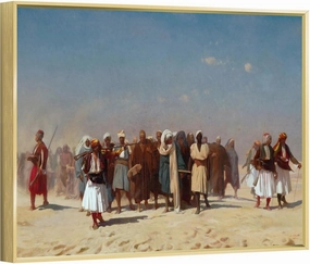 XIARAO Jean-Leon Gerome - Egyptian Recruits Crossing The Desert Poster Wall Art Bedroom Decor Office Room Kitchen Decor Aluminum Gold-style-13 16x24inch(40x60cm)