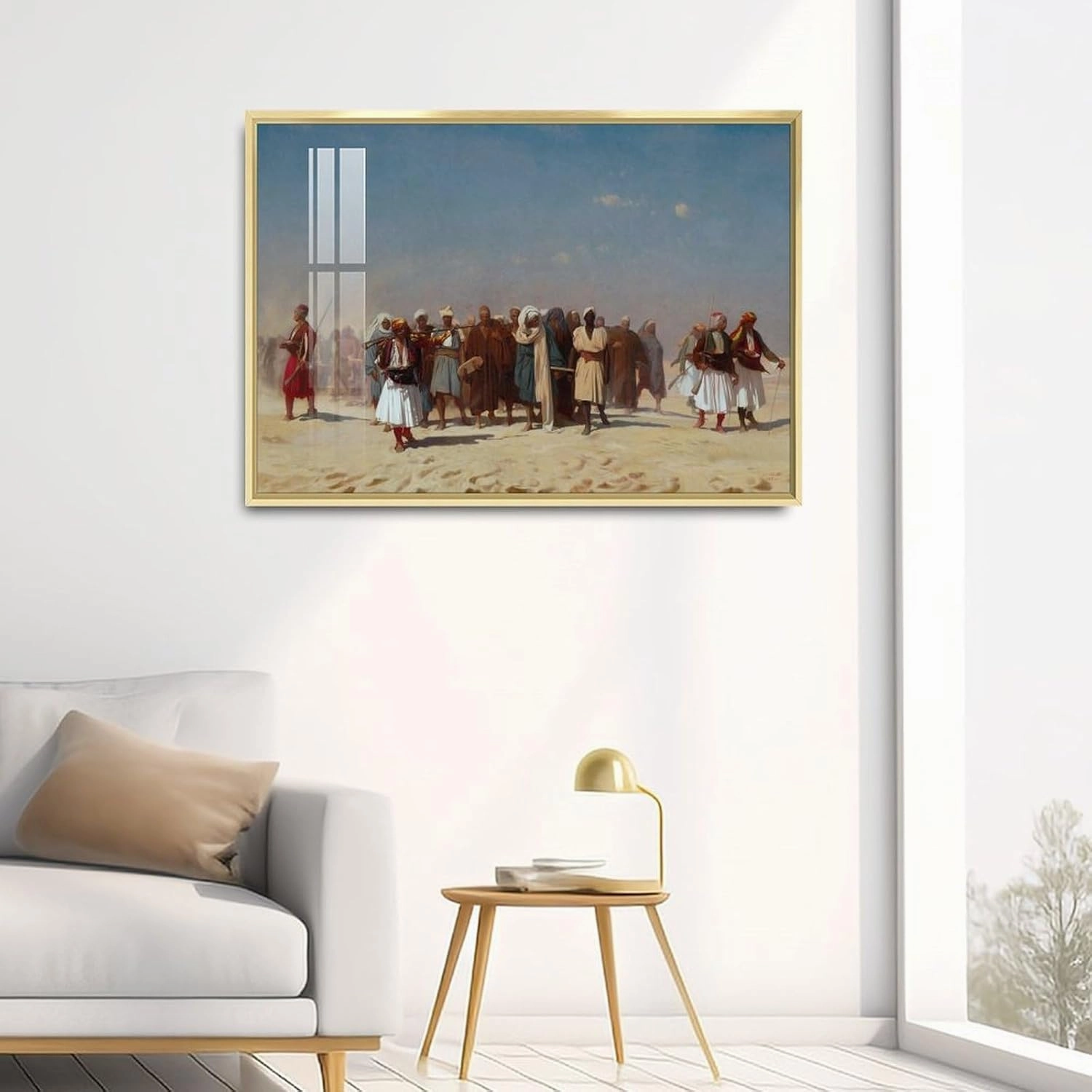 XIARAO Jean-Leon Gerome - Egyptian Recruits Crossing The Desert Poster Wall Art Bedroom Decor Office Room Kitchen Decor Aluminum Gold-style-13 16x24inch(40x60cm)