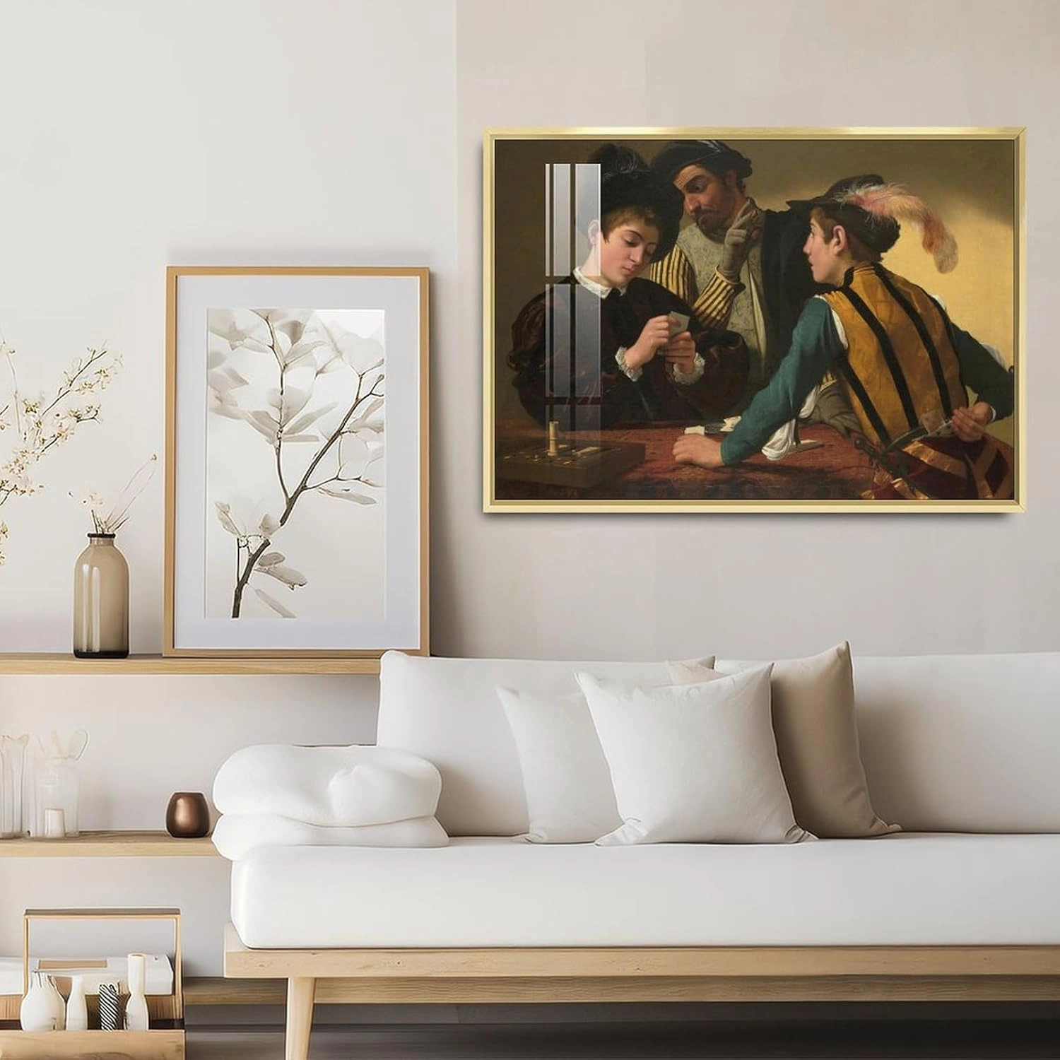 XIARAO The Cardsharps (ca 1595) by Caravaggio Poster Wall Art Bedroom Decor Office Room Kitchen Decor Aluminum Gold-style-4 12x16inch(30x40cm)