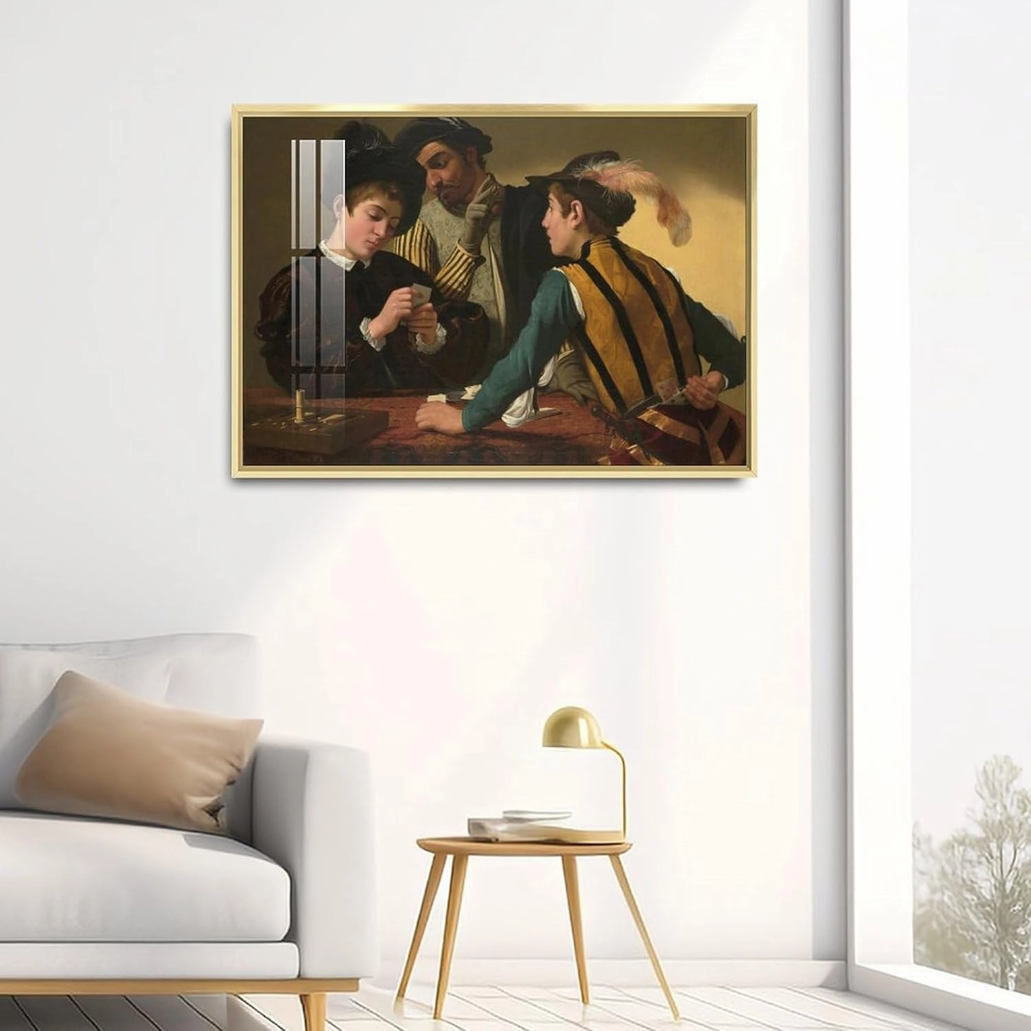 XIARAO The Cardsharps (ca 1595) by Caravaggio Poster Wall Art Bedroom Decor Office Room Kitchen Decor Aluminum Gold-style-4 12x16inch(30x40cm)