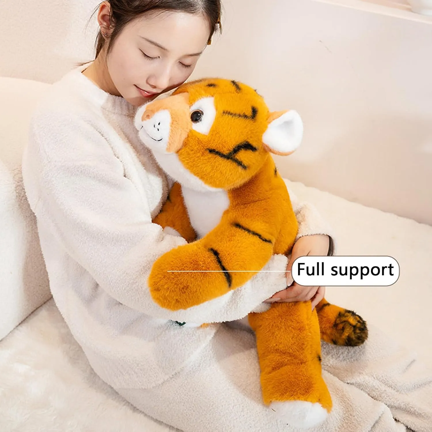 Yellow Tiger Weighted Stuffed Animals, 25.6 Inch Tigers Plush Toy,Stuffed Tiger Plushies Cute Weighted Tigers Plush Pillow Dolls Gifts for Kids Boys Girls