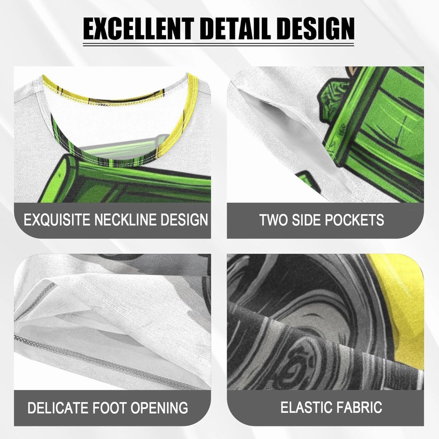 Yellow Garbage Truck Car Cute Summer Pajamas Short Set 2 Piece Sleepwear