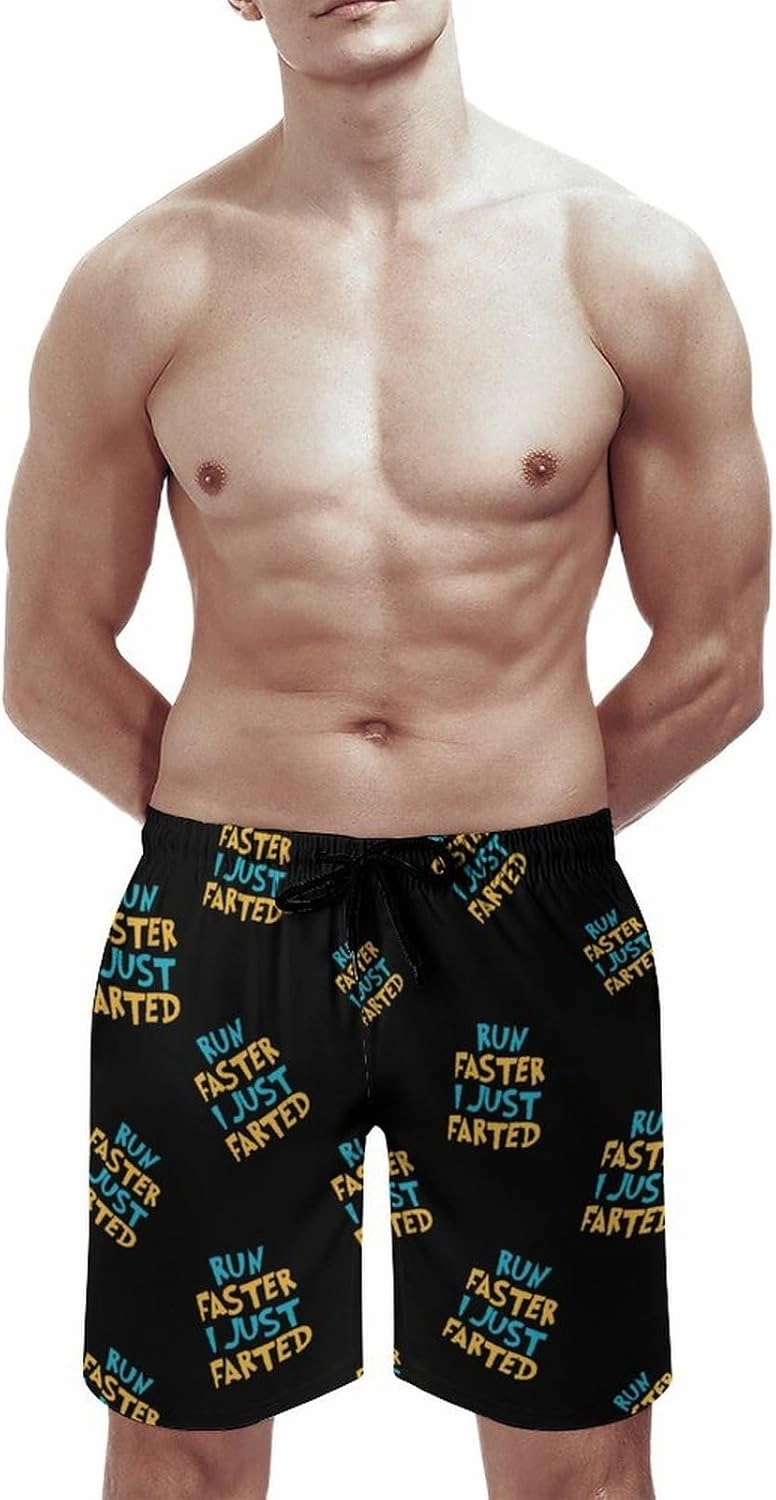 Yepp I Just Farted Mens Swim Trunks Quick Dry Beach Swimming Board Shorts with Pockets