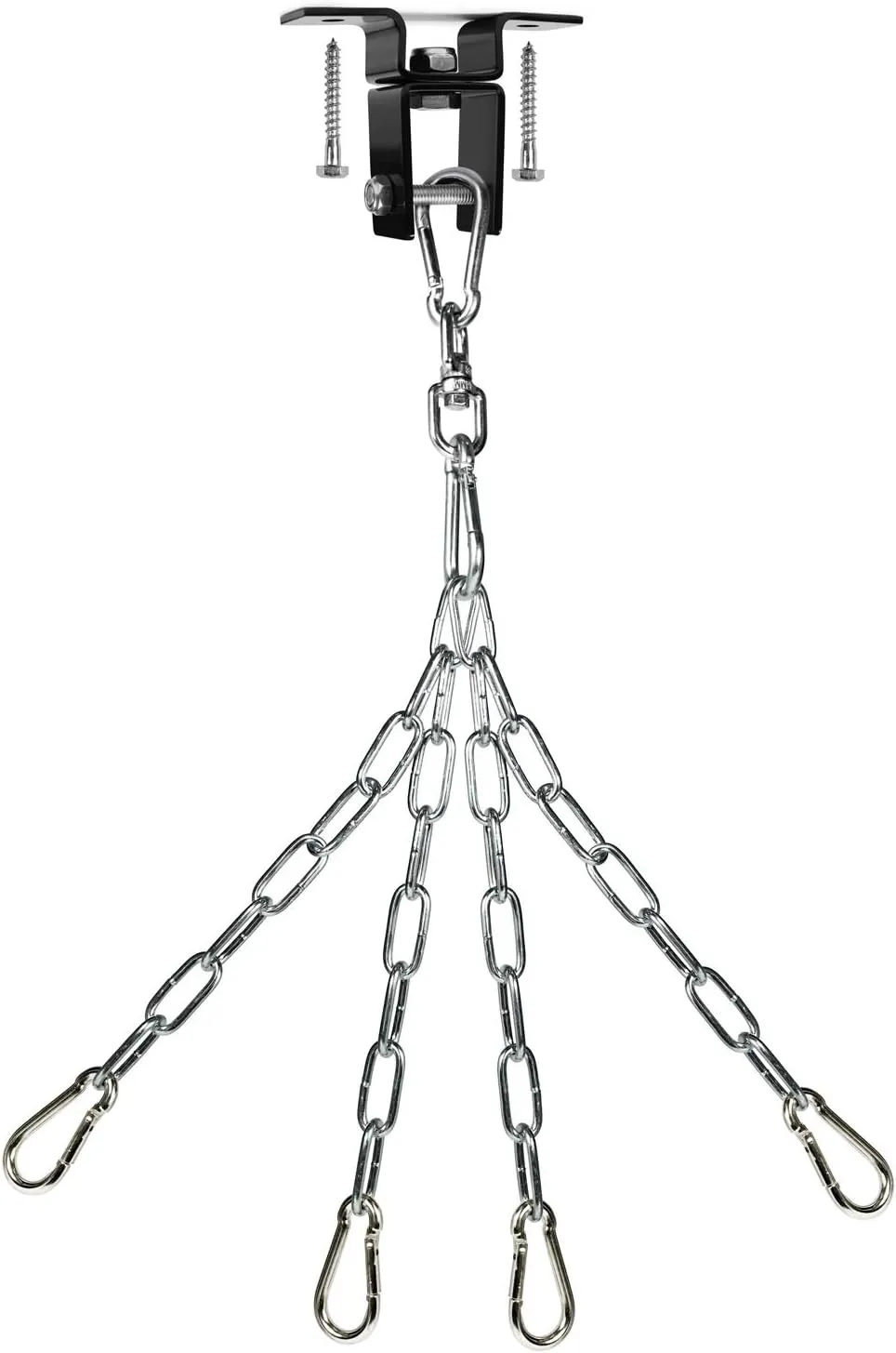 Yes4All Punching Bag Hangers, Swing Hanger For Punching Bag - Heavy Bag Hanger - Bag Chain For Boxing Stand - Indoor Outdoor Hanging, 360 Rotate Swivel,2 Screws, Heavy Bag Chain and Swivel