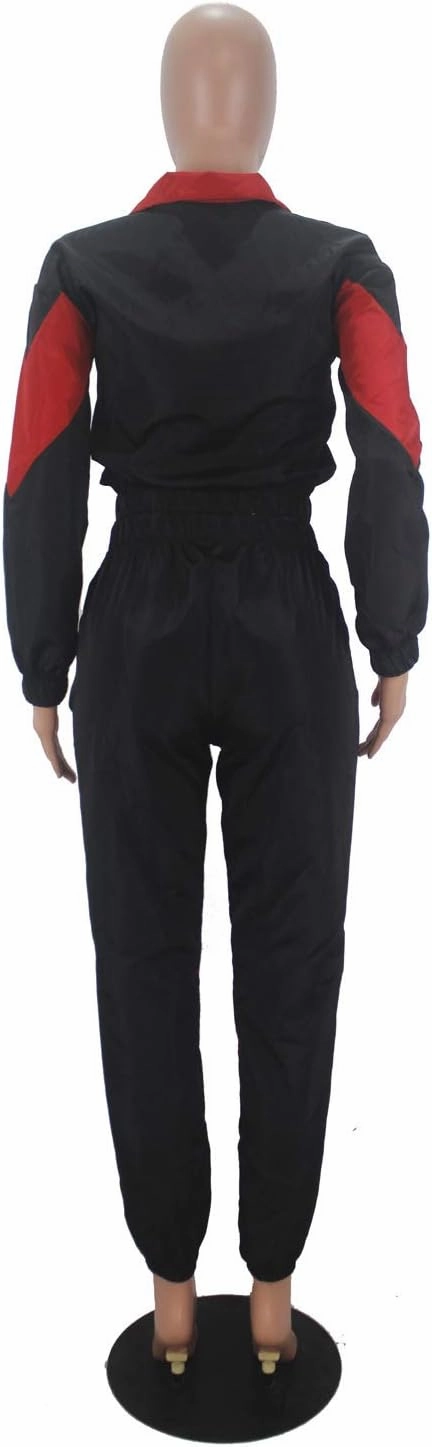 Yeshire Women's Sexy Strapless Color Block Loose Fit Casual Jumpsuits Windbreaker Rompers Long Pants with Pockets