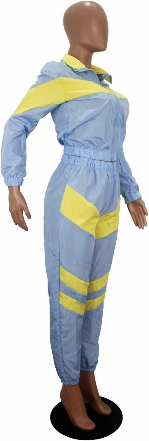 Yeshire Women's Sexy Strapless Color Block Loose Fit Casual Jumpsuits Windbreaker Rompers Long Pants with Pockets