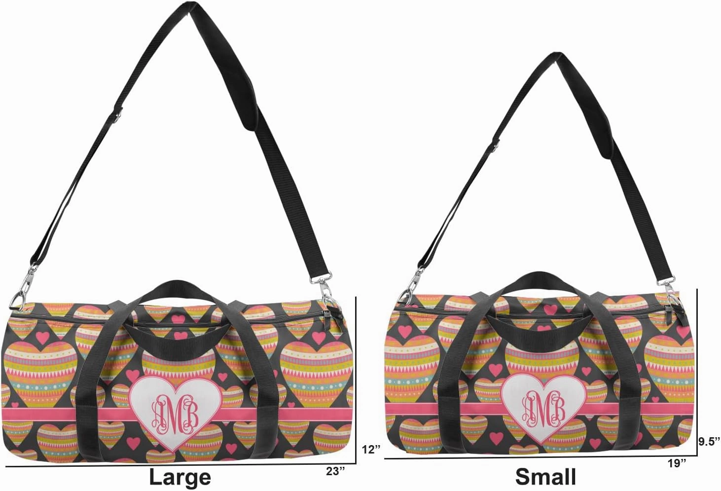 YouCustomizeIt Personalized Hearts Duffel Bag