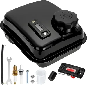 YOXUFA Gas Fuel Tank with Fuel Gauge for Predator 212 Hemi Ghost 224cc Engine Coleman CT200U CT200U-EX BT200X KT196 Baja Warrior MB200 196cc 200cc Mini Bike Go Kart GX160 GX200 Parts