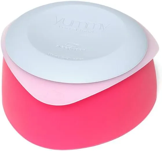 Yummy Travel Bowls – BPA-Free Silicone, 3-in-1 Travel Bowl Set for Dogs and Cats (Small, Very Berry)