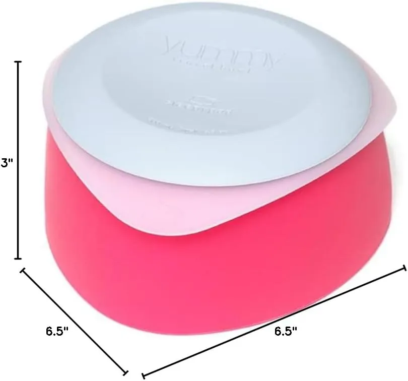 Yummy Travel Bowls – BPA-Free Silicone, 3-in-1 Travel Bowl Set for Dogs and Cats (Small, Very Berry)