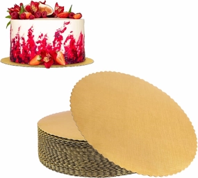 YunKo Cake Boards 10 Inch Round, Gold Cake Cardboard Rounds Cakes Base Circles, 40 Pack