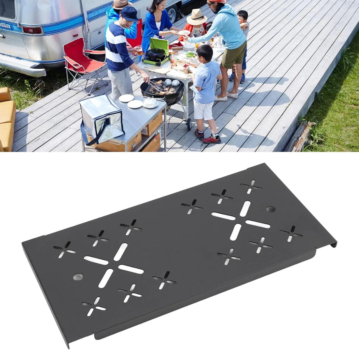 ZJchao Aluminum Storage Box Board Lightweight Camping Table Board 50L Blackdog Aluminum Alloy (Hollow Board)
