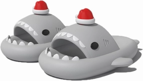 Zureto Christmas Edition Shark Slides, Cloud Shark Sandals 3D Cartoon Christmas Shark Slippers for Women Men