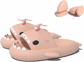 Zureto Shark Slides with 3D Funny Fins, Unisex Cloudy Shark Slippers, Eva Open Toe Shower Pool Beach Shoes